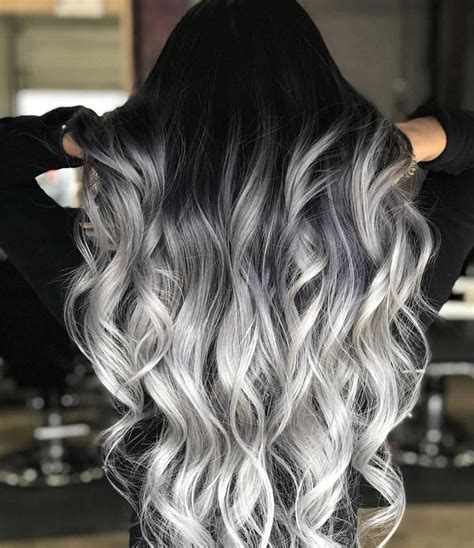 20 Black Hair With Silver Ombre Fashion Style