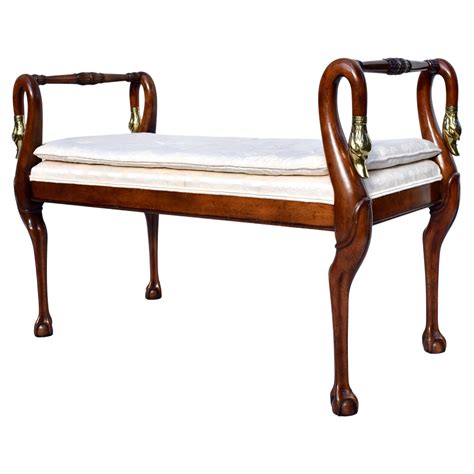 English Regency Bench With Cane At 1stdibs