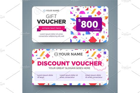 discount voucher template with colorful pattern | High-Quality Arts & Entertainment Stock Photos ...