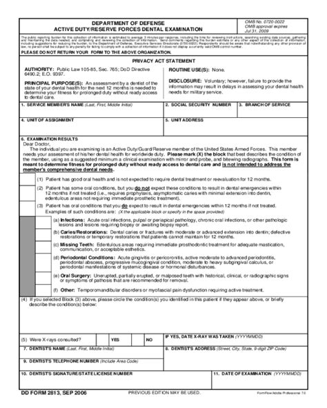 2024 Army Dental Examination Form Fillable Printable Pdf And Forms