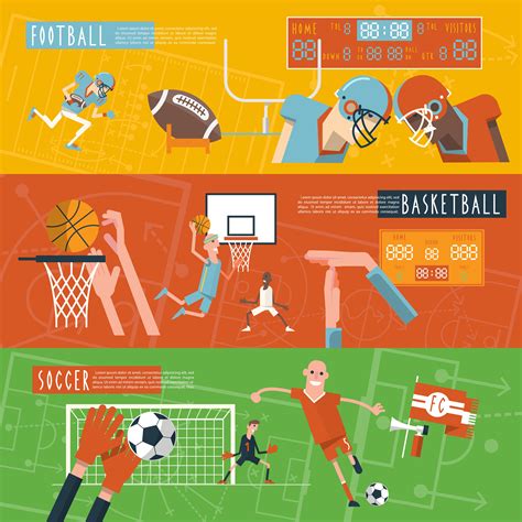 Team Sport Horizontal Banners Set 462247 Vector Art At Vecteezy