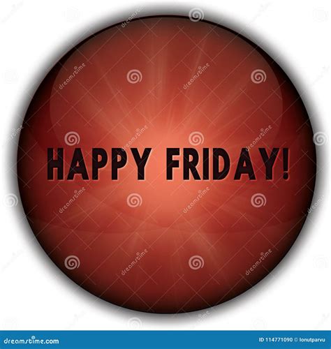 Happy Friday Red Button Badge Stock Illustration Illustration Of