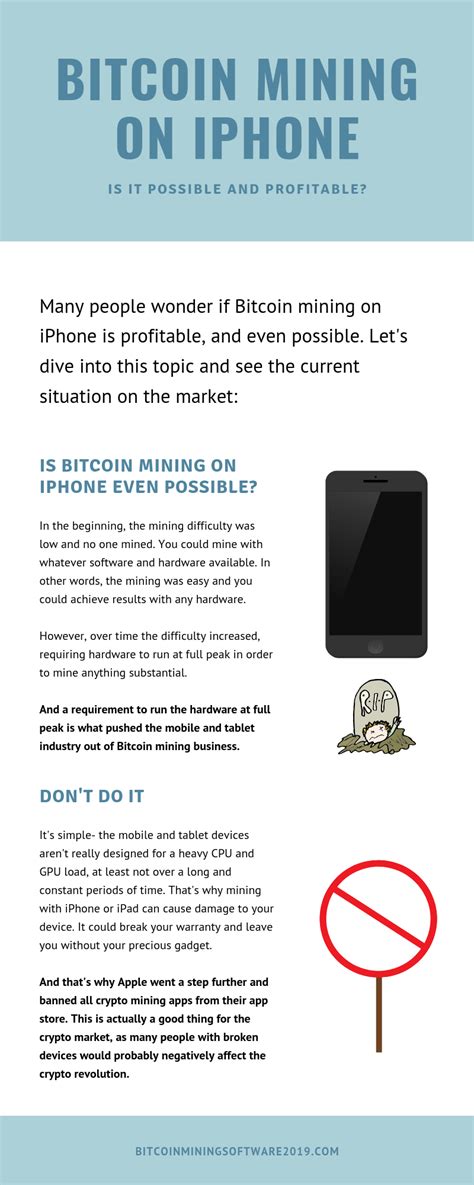 You can start mining immediately even if you don't have any mining equipment yourself. Bitcoin Mining on iPhone - Is it Possible and Profitable ...