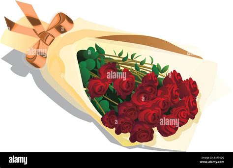 Rose Bouquet Vector Illustration Stock Vector Image And Art Alamy