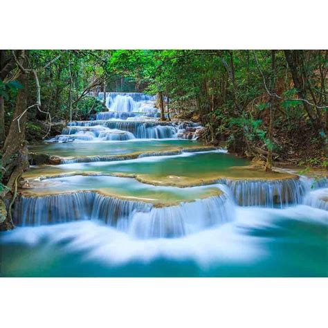 Wall26 Deep Forest Waterfall In Kanchanaburi Thailand Removable