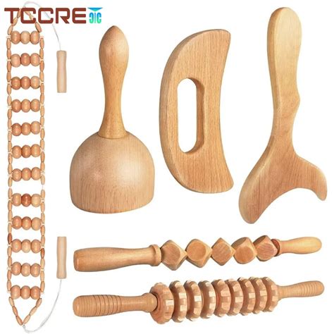 Natural Wood Therapy Massage Tools Wooden Massager Body Shaping Tool Maderoterapia Set For