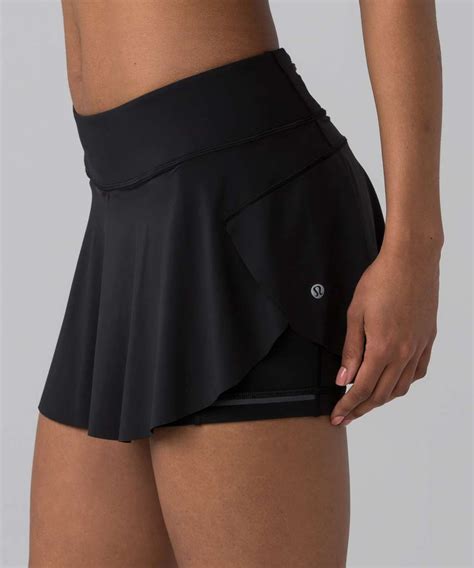 Lululemon Quick Pace Skirt Black Lulu Fanatics Tennis Skirt