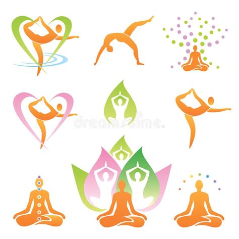 Yoga Icons Symbols Stock Vector Illustration Of Spirituality 34056394