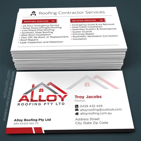 Modern Professional Business Business Card Design For Alloy Roofing