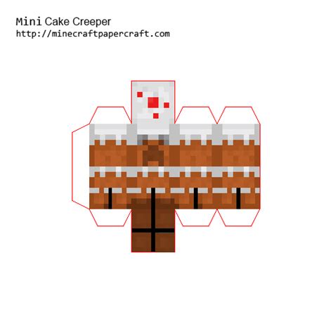Papercraft Mini Cake Creeper Minecraft Plans Minecraft Tutorial