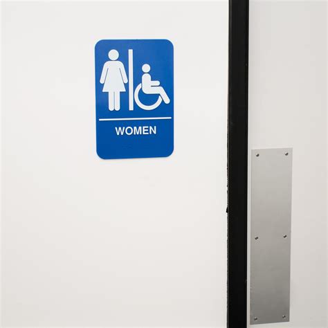 Ada Womens Restroom Sign With Braille Blue And White 9 X 6