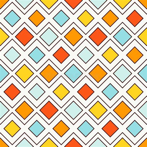 Repeated Diamonds And Lines Background Geometric Motif Seamless