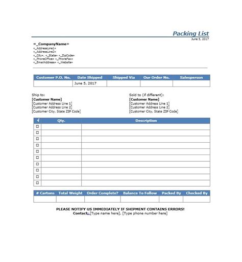 Simple Packing Slip Template For Your Needs