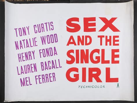 Original Film Poster Sex And The Single Girl 1964 Pleasures Of