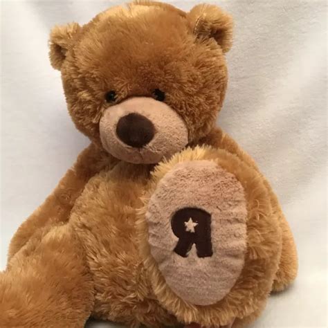 Toys R Us Teddy Bear Plush Stuffed Animal Brown Floppy Soft Foot Logo