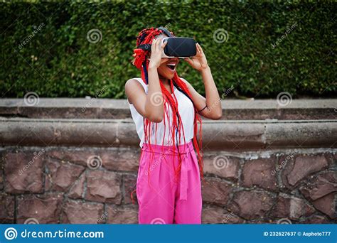 fashionable african american girl with red dreads stock image image of gear person 232627637