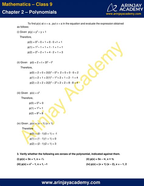 Ncert Solutions For Class 9 Maths Chapter 2 Exercise 22 Polynomials