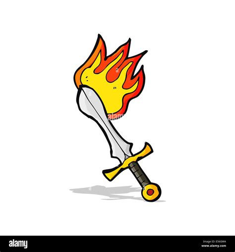 Cartoon Flaming Sword Stock Vector Image And Art Alamy