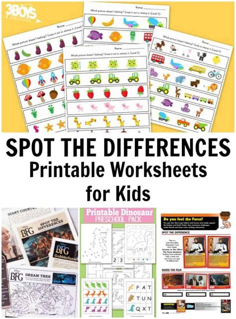 Spot The Differences Printable Worksheets 3 Boys And A