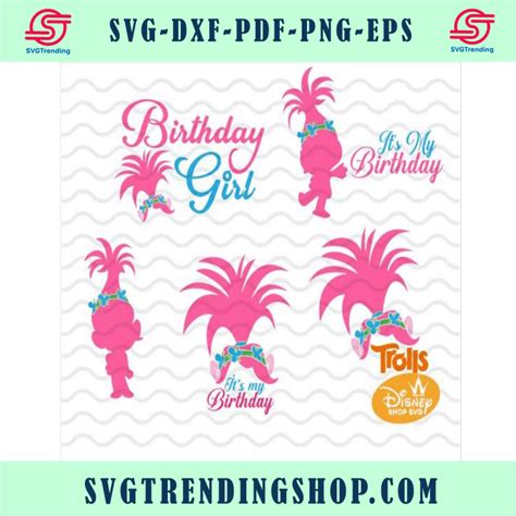 Poppy Birthday Svg Trolls Poppy Birthday Svg And Png Instant Download