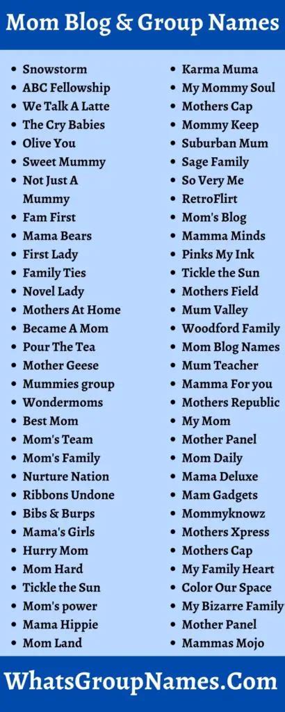 458 mom blog names and mom group names also