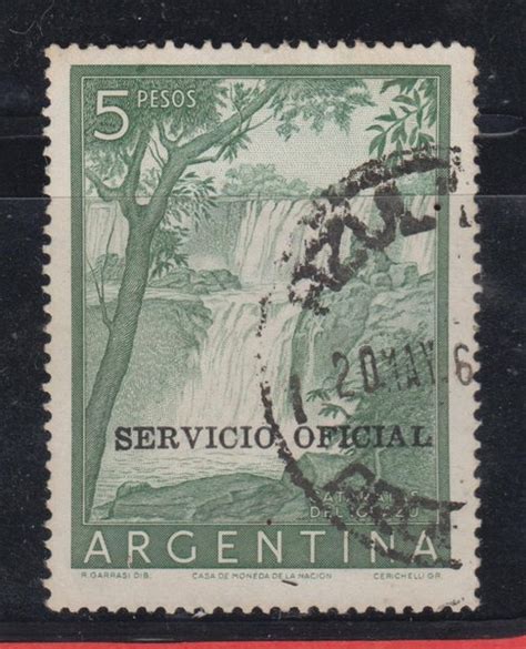 Jual 707prangko 5 Pesos Argentina Cetak Tindih Servicio Oficial Used