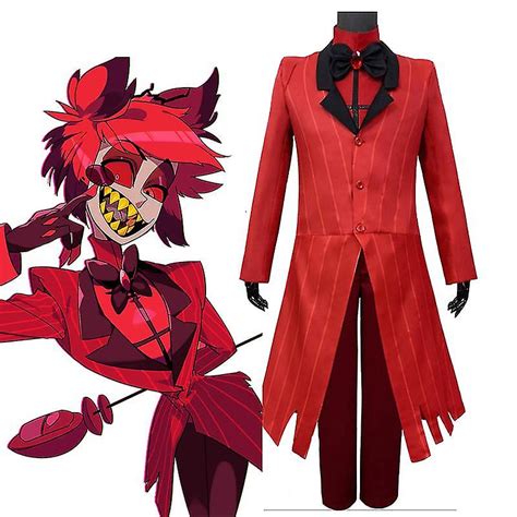 Anime Hazbin Hotel Cosplay Alastor Costume Femmes Hommes Full Set Rouge