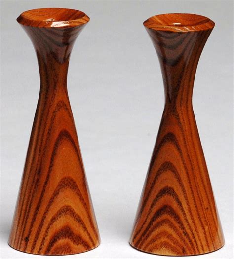 Wooden Pair Candle Holders Hand Turned And By Charlielittleonline