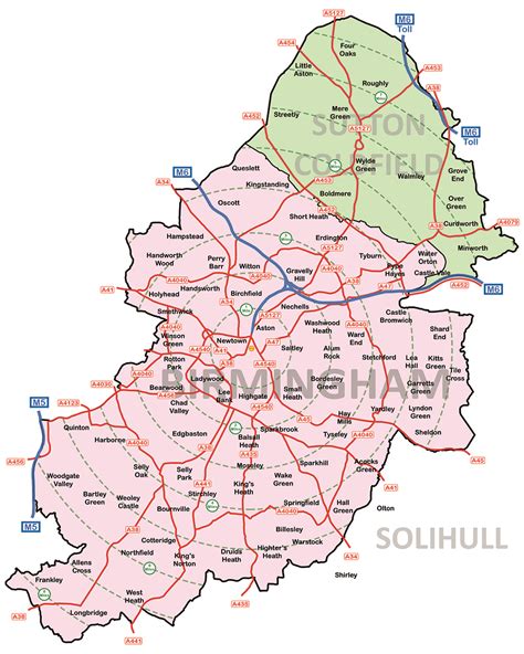 Map Of Birmingham Areas Arlyne Nicolina
