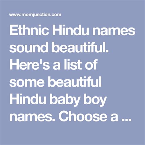 250 Latest Modern And Unique Hindu Baby Boy Names For 2020 Hindu Baby