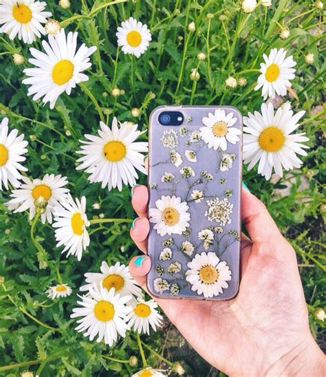 Daisy Iphone 7 Plus Case White Real Pressed Flower Phone Case Etsy