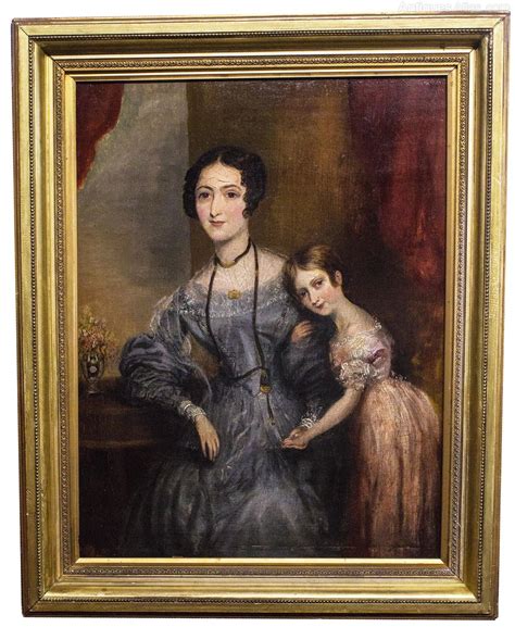 Antiques Atlas Victorian Oil Painting Mother And Daughter Portrait