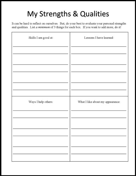 Self Love Therapy Worksheets