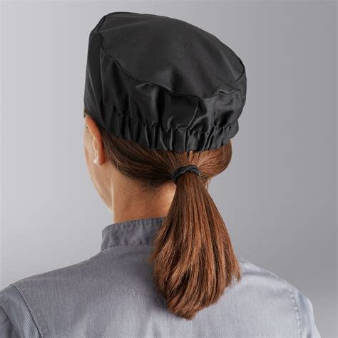 Choice Black Customizable Cloth Top Chef Skull Cap Pill Box Hat