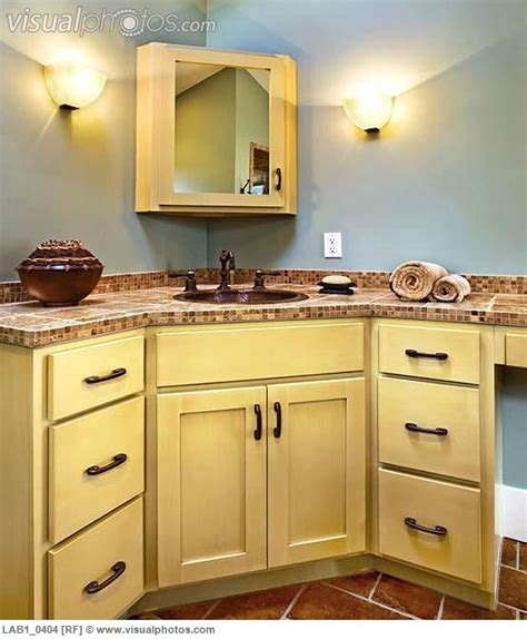 Renovators supply corner wall mount vanity, white sink, dark oak cabinet, faucet and drain included. corner bathroom vanity cabinets | Sink and cabinets in ...