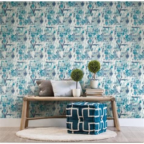 York Wallcoverings Blue Aztec Peel And Stick Wallpaper Covers 2818 Sq