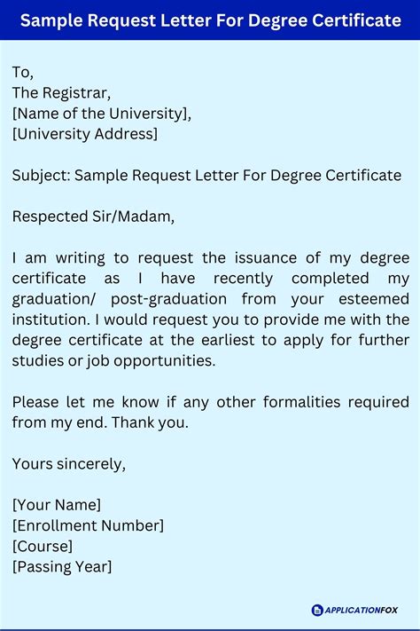 7 Samples Request Letter For Degree Certificate