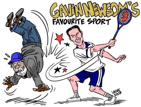 Newsom eases lockdown following biden inauguration. Gavin Newsom's favourite sport (by Latuff) : Indybay