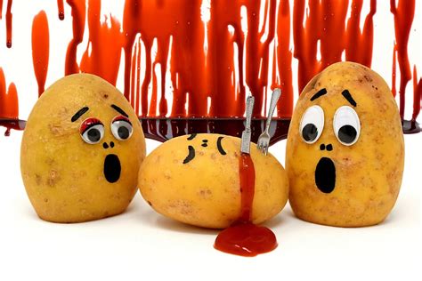 Free Download Three Potatoes On Surface Potatoes Ketchup Murder