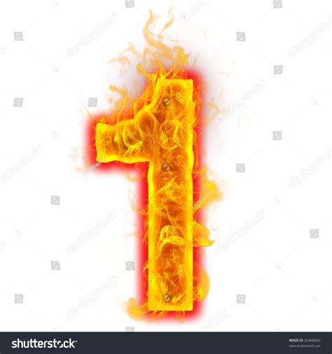 Fire Number 1 On White Background Stock Illustration 52460692