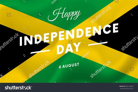 Jamaica Independence Day 6 August Waving Stock Vector Royalty Free 690106090