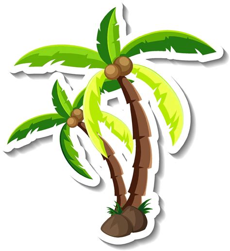 Etiqueta Engomada De La Historieta Del árbol De Coco 3332249 Vector En