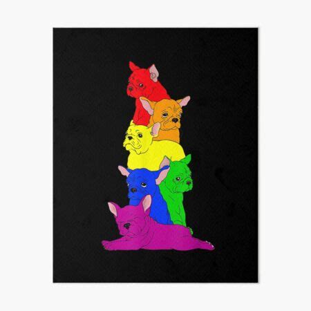 Lustige Regenbogen Flagge des Gay Pride französische Bulldoggen