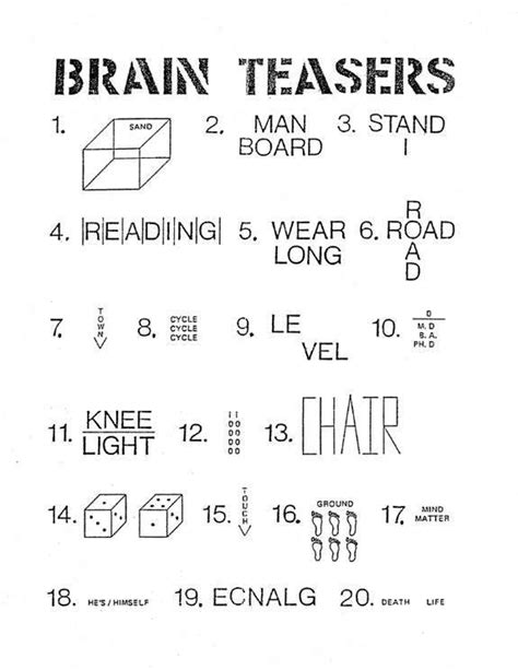 Printable Brain Teasers