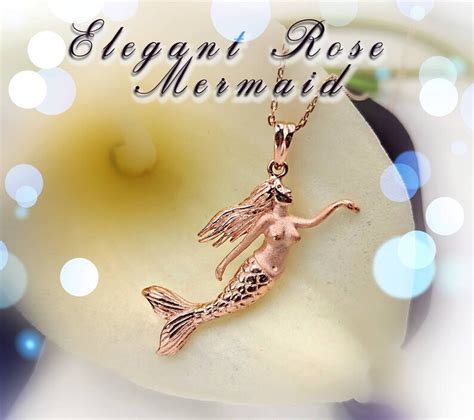 925 Rose Gold Mermaid Necklace Mermaid Pendant And 925 Rose Etsy