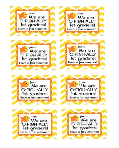 Free End Of The School Year Treat Bag Tags End