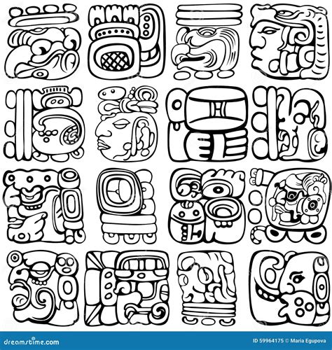 Mayan Glyphs Stock Vector Illustration Of Ancient Tribal 59964175