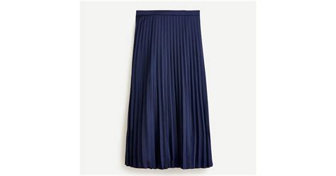 Jcrew Pleated Midi Skirt In Navy Blue Lyst