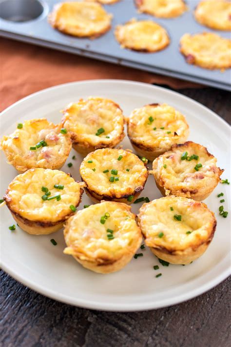 Mini Ham And Cheese Quiche With Caramelized Onions
