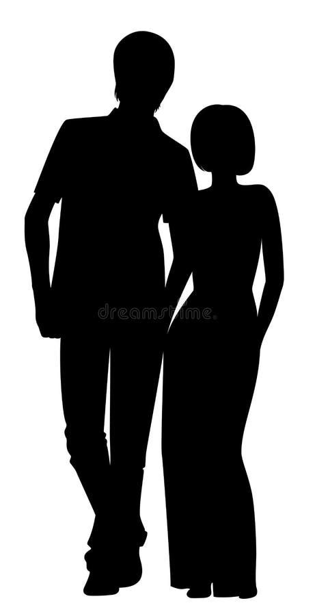 Silhouettes Of Two Lovers Stock Vector Illustration Of Enamored 15788124